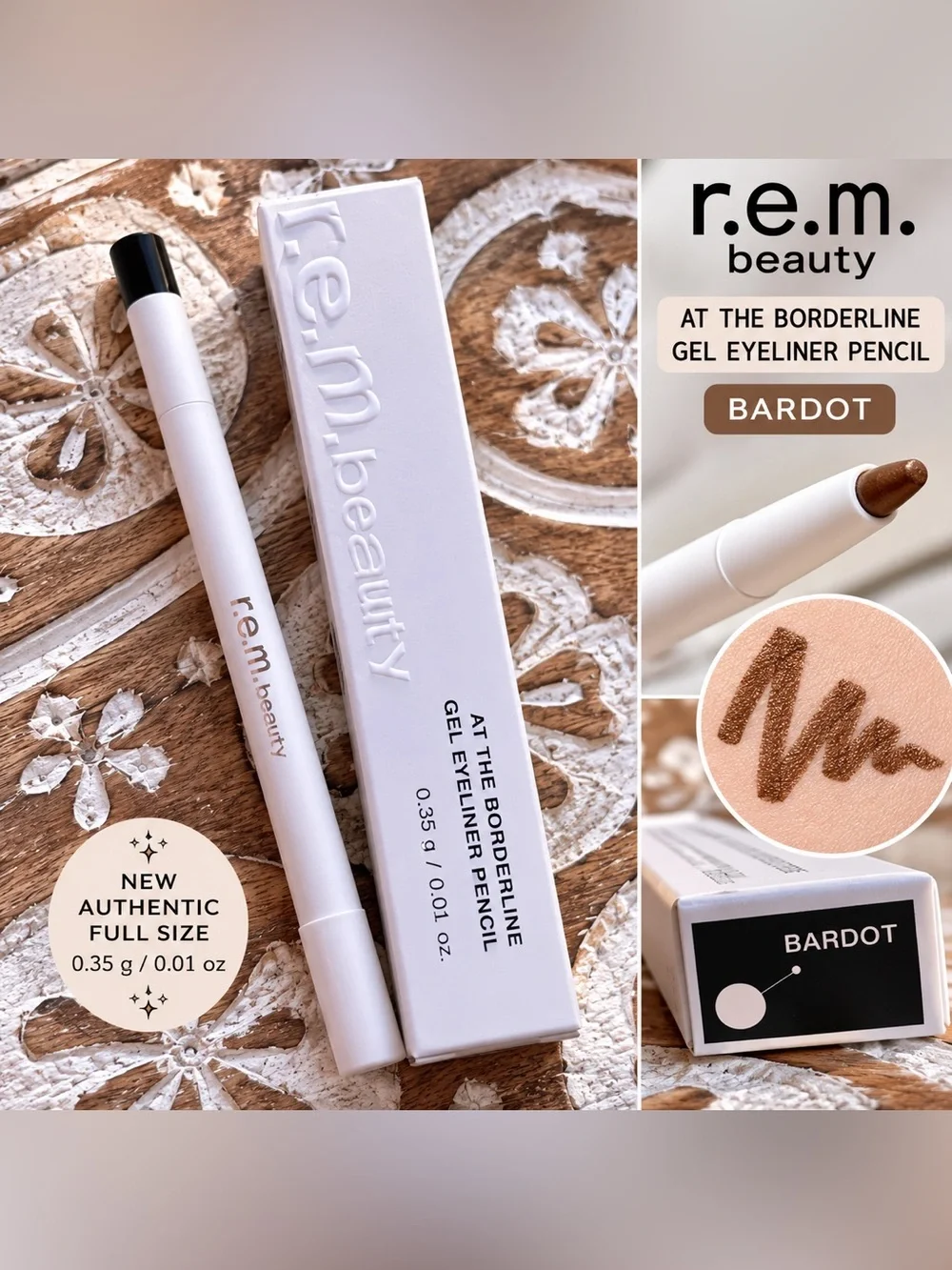 r.e.m. beauty At The Borderline Gel Eyeliner Pencil Bardot New Authentic
